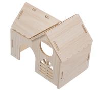 BESTonZON Wooden Hamster Hideout House for Cage Wear-resistant Small Animal Shelter Smooth Texture Hideaway for Hamsters Gerbils Chinchillas Pet Playhouse