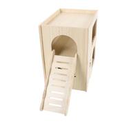 BESTonZON Wooden Hamster Hideout with Ladder Safe Pet Sleeping House for Pets Durable Wood Hamster Hut Comfortable Hideaway and Animals present