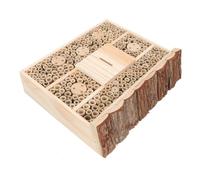 BESTonZON Wooden Insect House Garden Bug Hotel Roof Bee Breeding Shelter for Ladybugs and Butterflies Wooden Habitat Decoration