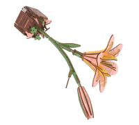 BESTonZON Wooden Lily Puzzle Kit for Adults and DIY Flower Jigsaw Craft Botanical Model for Birthday Housewarming for for for for for for Interactive Home Puzzle
