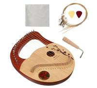 BESTonZON Wooden Lyre Harp with Stable Sound Effect and Replaceable Strings 21 Strings Spruce Wood Musical Instrument Portable Lap Harp for Beginners Suitable for Boys and Girls Practice