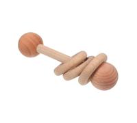 BESTonZON Wooden Rattles Hand Held Infant Educational Toy Montessori Baby Plaything Soothing Musical Shaker for Newborn and Toddler Development