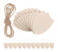 BESTonZON Wooden Shield for Blank Unfinished Shape Decorative Wood with Jute Twines Beige Poplar Wood Hand Painted Design Versatile Wall Display for Embellishing Wedding and New Year