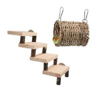 BESTonZON Wooden Staircase Nest for Hamster Guinea Pig Pet Hideout Resting Bed Boredom Breaker Chinchilla Ladder Comfortable Nesting