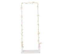 BESTonZON Wooden Swing Photography Prop for Newborn Photoshoots Minimalist Design Floral Accents Decoration for Photography and Home Decor