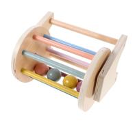 BESTonZON Wooden Textile Drum for Motor Skill Developing Sensory Roller Hand Eye Coordination Educational Plaything Compact Lightweight Gift