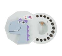 BESTonZON Wooden Tooth Keepsake Box for Boys and Girls My First Tooth Memory Gift Fetal Hair Storage Decorative Cartoon Pattern for Children