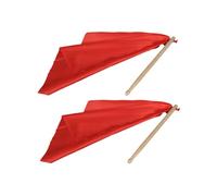BESTonZON Wooden Waist Drumsticks Red Silk Scarf 25cm Percussion Mallets for Dance Performance Comfortable Grip Drum Sticks (pair)