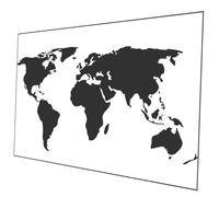BESTonZON World Map Wall Decal Sticker in Black Pvc Artistic Atmosphere and Removable Decals, Minimalist Simple Outline Design for Living Room Home Decor