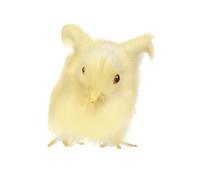 BESTonZON Yellow Fluffy Plush Chick with Sound Simulation Lifelike Miniature Spread Wings Chick Model Realistic Static Chicken Figurine for Home Decor Photography Props