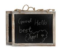 BESTOOL 2 PCS Blackboard, Vintage Framed Kitchen Chalkboard, Decorative Chalk Board for Rustic Wedding Signs, Kitchen Pantry & Wall Decor (20 * 24cm)