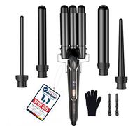 BESTOPE PRO 5 in 1 Beach Waver Hair Curler, Curling Iron (9-32mm) with 2 Temperature Control, Mermaid Hair Waver with Heat-Resistant Glove and 2 Clips for Long Medium Short Hair