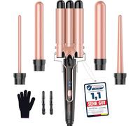 BESTOPE PRO 5 in 1 Beach Waver Hair Curler, Curling Iron (9-32mm) with 2 Temperature Control, Mermaid Hair Waver with Heat-Resistant Glove and 2 Clips for Long Medium Short Hair