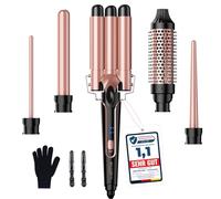 BESTOPE PRO 5 in 1 Curling Iron, Curling Wand Set with Negative Ion Thermal Brush and 4 Interchangeable Ceramic Curling Irons (0.35“-1.5”), Fast Heating Crimper Hair Tool in All Hair Type, Women Gifts