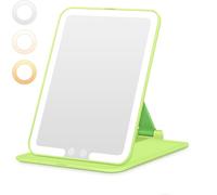 BESTOPE PRO Illuminated Makeup Mirror with 3 Colour Temperatures, 10x Magnification & USB-C Charge, Portable, 1500 mAh Battery, 3 Hours Running Time, Green