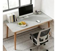 BESTORI 1 Pc Double Sided Gaming Mouse Pad - PU Leather Desk Mat for Keyboard and Mouse - Waterproof Desk Pad for Office Study Room and Home, Light Grey+Beige, 55.1"x27.6"