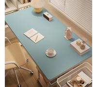 BESTORI 1 Pc Large Mouse Pad for Desk - PU Leather Desk Mat Keyboard and Mouse - Waterproof Table Mat for Office and Home, Light Blue, 15.7"x47.2"