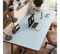 BESTORI 1 Pc Waterproof Computer Mat - PU Leather Office Desk Mat - Large Gaming Mouse Pad for Laptop Desk Office and Study Room, Black, Blue, 15.7"x27.6"