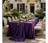 BESTORI 177 x 177 cm Rectangular Tablecloth Washable Polyester Table Cover for Wedding Party Banquet Dark Purple