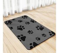 BESTORI Absorbent Dog Food Mat for Food and Water Bowl Non-Slip Absorbent No Stains Quick Dry Pet Cat Feeding Mat Pet Accessories Supplies Black, 60 x 90 cm