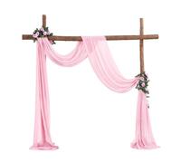 BESTORI Blush Sheer Wedding Arch Draping Fabric 1 Panel Wedding Arch Backdrop Drapes Outdoor Curtain for Baby Bridal Shower