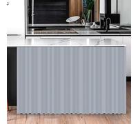 BESTORI Cabinet Curtains for Shelves Privacy Closet Curtain Dust Proof Hook & Loop Under the Sink Curtain for Kitchen Storage Room Gray, 60 x 90 cm（W x L