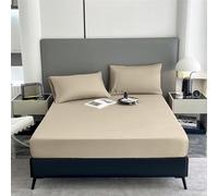 BESTORI California King Fitted Sheet Only Brushed Microfiber Deep Pocket Fitted Bed Sheet Soft 4-Way Stretchy Snug Fit for Mattress, Khaki 01