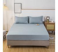 BESTORI California King Fitted Sheet Only Brushed Microfiber Deep Pocket Fitted Bed Sheet Soft 4-Way Stretchy Snug Fit for Mattress, Blue 06