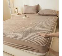 BESTORI California King Fitted Sheet Only Soft Microfiber 4 Way Stretch Fitted Bed Sheet Deep Pocket for a Snug Fit for Standard Mattress, Khaki