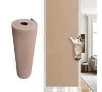 BESTORI Felt Cat Scratcher Mat Reusable Anti-Scratch Pad for Cats Self-Stick Furniture Protector Multi-Use Cat Scratching Mat for Indoor Cats, Khaki, 60 x 200 cm