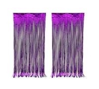BESTORI Purple Metallic Tinsel Foil Fringe Curtain Backdrop Pack of 2 Party Streamer for Party Decorations Photo Booth Birthday Graduation Wedding, 1x 2 m