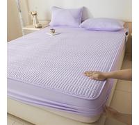 BESTORI Queen Fitted Sheet Only Soft Microfiber 4 Way Stretch Fitted Bed Sheet Deep Pocket for a Snug Fit for Standard Mattress, Purple