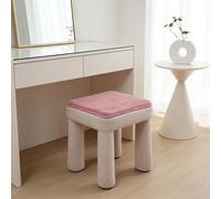 BESTORI Square Chair Pads Soft Plush Chair Seat Cushion Cozy Chair Cover Comfortable Seat Pad for Living Room Bedroom Sofa Dorm, Rose Red, 45 x 45 cm