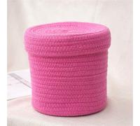 BESTORI Woven Storage Basket for Toys Cotton Rope Round Hamper Basket Bathroom Organization Bin Decorative Box for Living Room Laundry, Rose Red, 14 x 14 x 14 cm