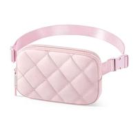 BesTour Fanny Pack for Women Men, Waterproof Belt Bag with Adjustable Strap & Back Anti-Theft Zipper Pocket, Lightweight Crossbody Bag for Travel, Workout, Running, Pink, Belt Bag