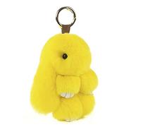 Bestowal Soft Fluffy Faux Fur Rabbit Doll Keychain Pendant (18cm, Yellow)