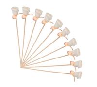 BESTOYARD 10 Pcs Rattan Sticks for Aroma Diffuser Straight Essential Oil Reeds with Flower Rose Leaf Decor Refresh Air Naturally Home Office Kitchen and More