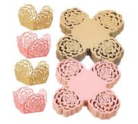BESTOYARD 100 Pcs Rose Lace Truffle Wrappers Elegant Paper Chocolate Packaging Trays for Birthdays Weddings and Parties for Desserts and Sweet Treats