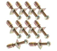 BESTOYARD 10pcs Bed Frame Hardware Kit with M8x60 Iron Screws Nuts and Half Moon Washers Reinforces Double Bed Frames Prevents Cracks for Routine Maintenance