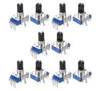 BESTOYARD 10pcs Dual Rotary Potentiometer Control Knobs for Electronic Piano and Digital Keyboard Repair, Metal and Plastic Vertical Mount with 4 Pin Shaft for Accurate Volume and Tone