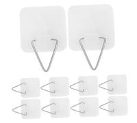 BESTOYARD 10pcs Self-Adhesive Plate Hangers for Wall Art, Invisible Adhesive Wall Mount Hooks with No Drill Design, Plastic Small Plate Hangers for Living Rooms and Offices, Versatile Use