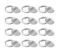 BESTOYARD 12pcs Tinplate Mason Jar Lids Wide Mouth Leakproof Reusable Canning Covers for Mason Bottles, for Travel and Carrying Storage