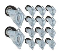 BESTOYARD 14pcs 1 Inch Mini Swivel Caster Wheels with 360 Degree Top Plate, Galvanized Iron and Pvc Construction, Low Starting and Rolling Resistance, Non-marking, for Small Furniture