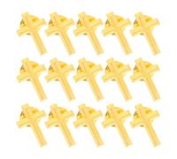 BESTOYARD 15pcs Golden Zinc Alloy Cross Lapel Pin with Smooth Needle Tips, Vintage Religious Brooch for Men and Women, Suitable for Weddings and Church Hats or Canvas Bags