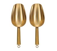 BESTOYARD 2 Pcs Stainless Steel Ice Scoop Ergonomic Design for Bars and Supermarkets Sturdy Ice Scooper Suitable for Dried Fruits Beans and Dry Goods