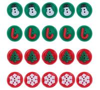 BESTOYARD 20 Pcs Christmas Buttons Plastic Flat Decorative Buttons for Sewing with Adorable Christmas Pattern Design, for Knitting and Card Making Crafts