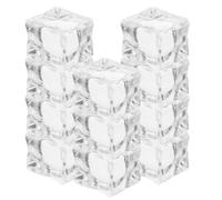 BESTOYARD 20Pcs Simulated Ice Cubes Acrylic Rocks for Party Decoration Wedding Vase Fillers Photography Props - Realistic Look No Melting