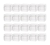 BESTOYARD 20pcs Square Plastic Candy Storage Boxes with Lid, 2 Inch Small Cube Containers for Chocolate and Snacks, Versatile Use for Shelves and Drawers, Space Optimization