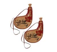 BESTOYARD 2pcs Ancient Pu Leather Water Pouch for Wine and Liquor Lightweight Bag for Camping and Hiking Water Storage Strap for Outdoor Adventures