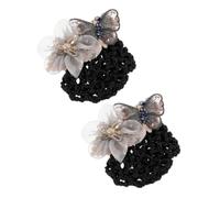 BESTOYARD 2pcs Butterfly Hair Bun Covers Soft Mesh Hairnets for Women Nurses Flight Attendants Professional Use Comfortable Hairnet Accessories for Weddings Proms Parties